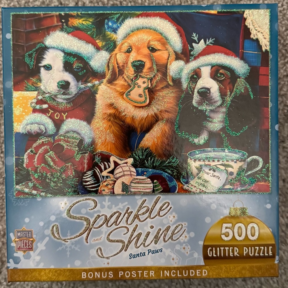 MasterPieces "Sparkle and Shine Santa Paws" 500 Piece Puzzle